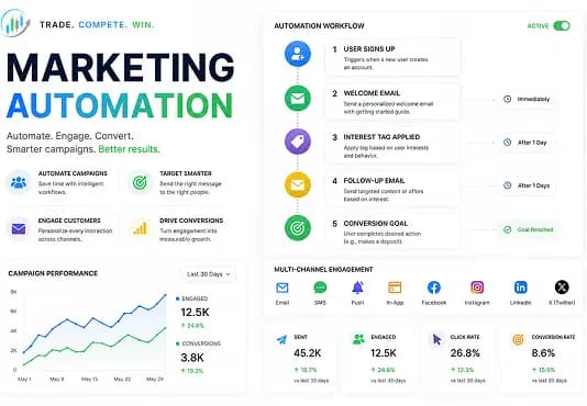 Marketing automation tools in Best Forex CRM for small brokers and MT5 CRM Provider